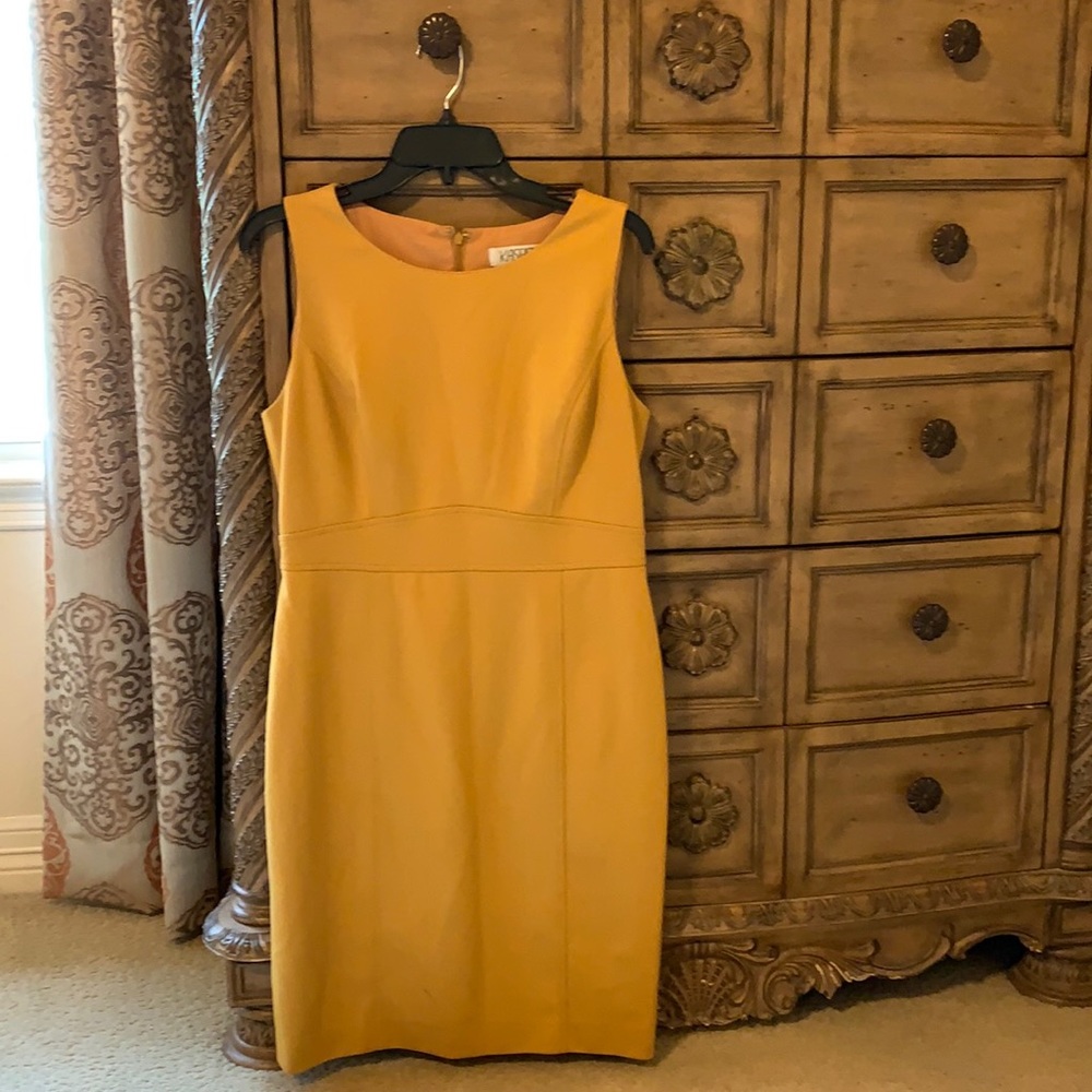 Kasper Mustard yellow sheath dress